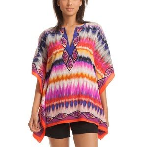 Trina Turk Theodora Silk Tunic Shirt Size M/L
